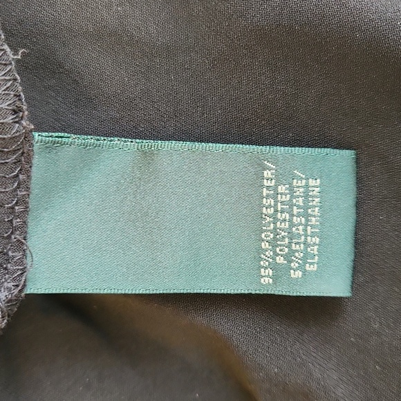 Lauren Ralph Lauren Dress Women's Sheath Black Cream V Neck 3/4 Sleeve Sz 16 - Picture 10 of 14